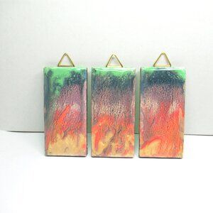 Hanging art tile triptych